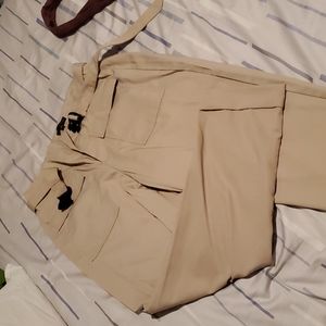 Shinestar Khaki Lightweight Pants, size small, zipper and buckle belt, never wor